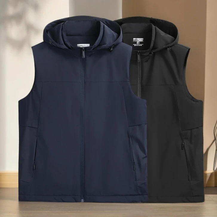 2025年秋冬新款胖子男士保暖马夹加肥加大码运动休闲时尚加棉马甲