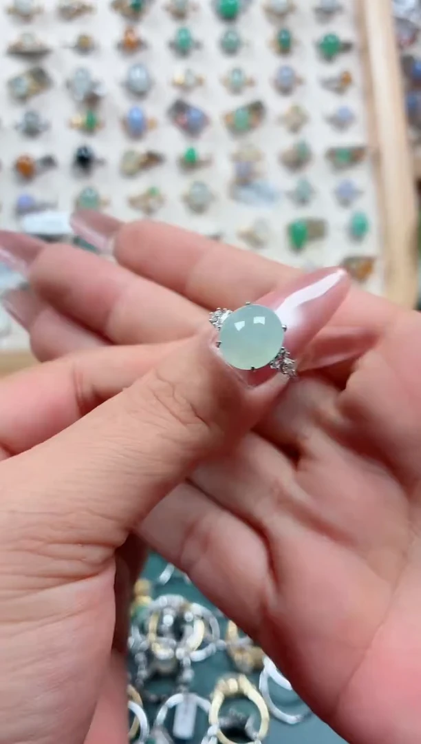 银S925镶嵌戒指翡翠.