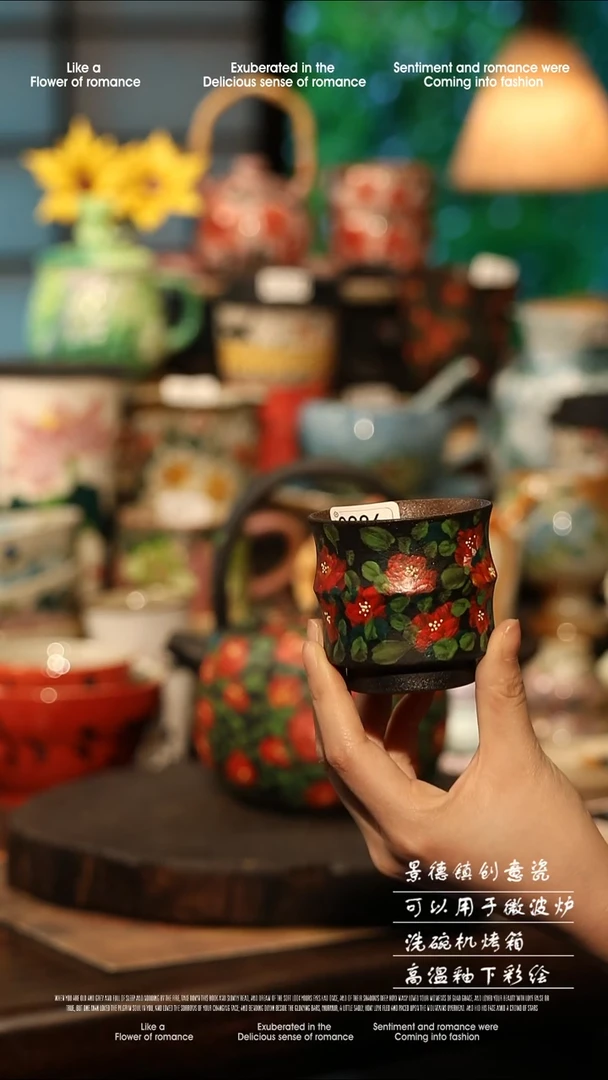 陶瓷景德镇高温釉下彩手工手绘款式