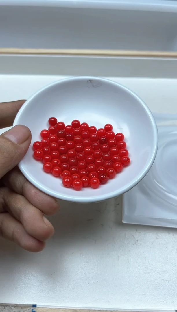 南红玛瑙散珠未镶嵌B568 锦红南红6mm30个15元