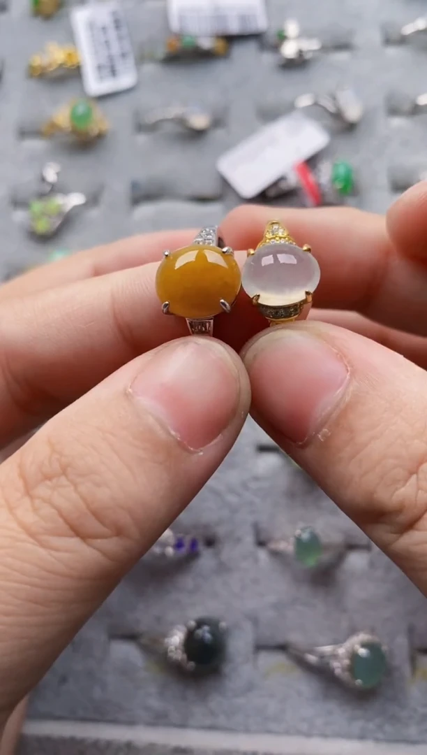 翡翠戒指银S925镶嵌999999   2