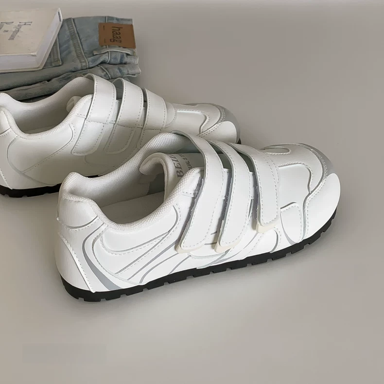 软fufu平底芭蕾风德训鞋女2025新款魔术贴百搭休闲云朵泡芙鞋单鞋