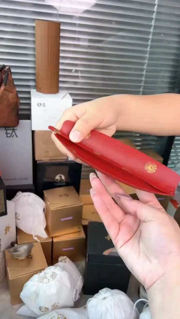 大漆茶则  红金