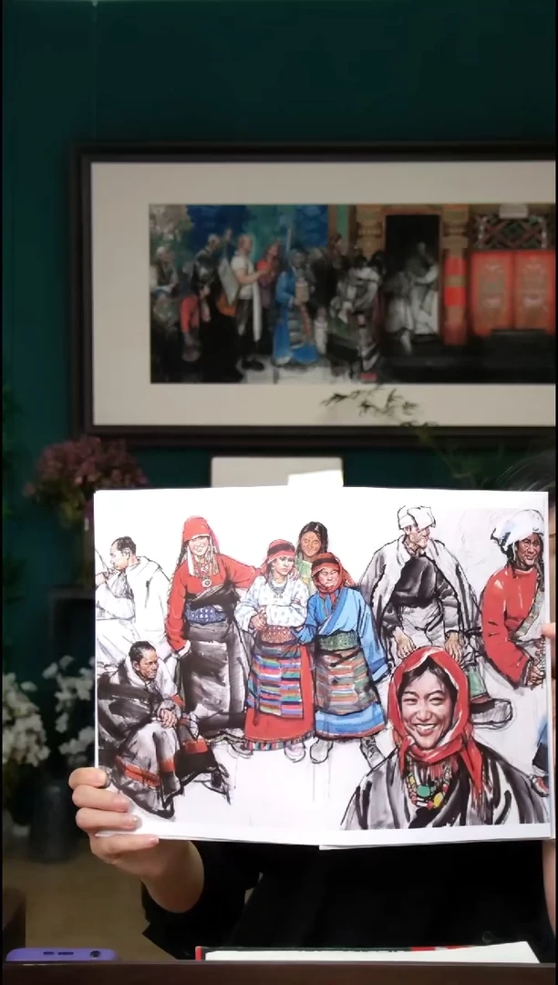 国画史国良《拉萨街头》