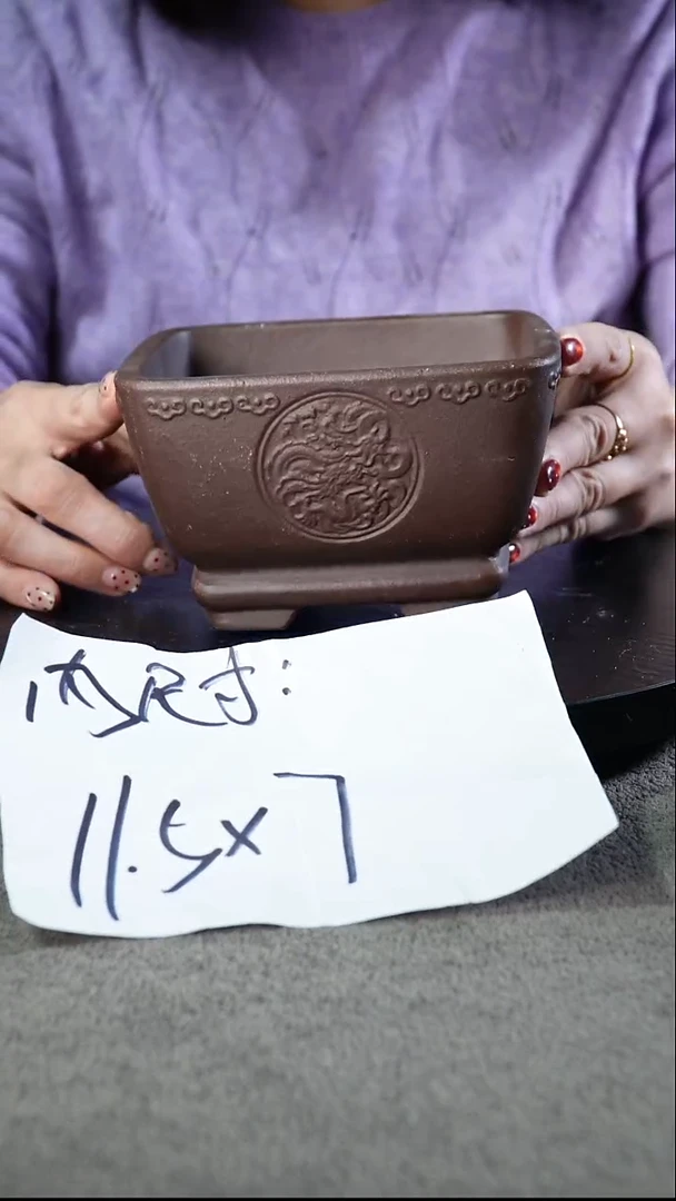 宜兴紫砂花盆小盆