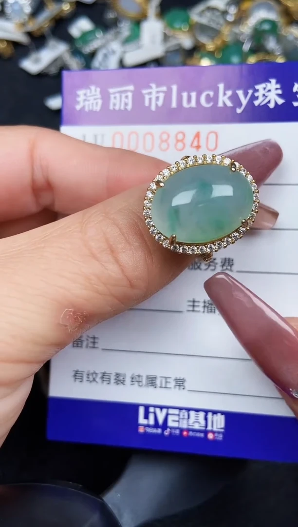 翡翠银S925镶嵌颈饰8840