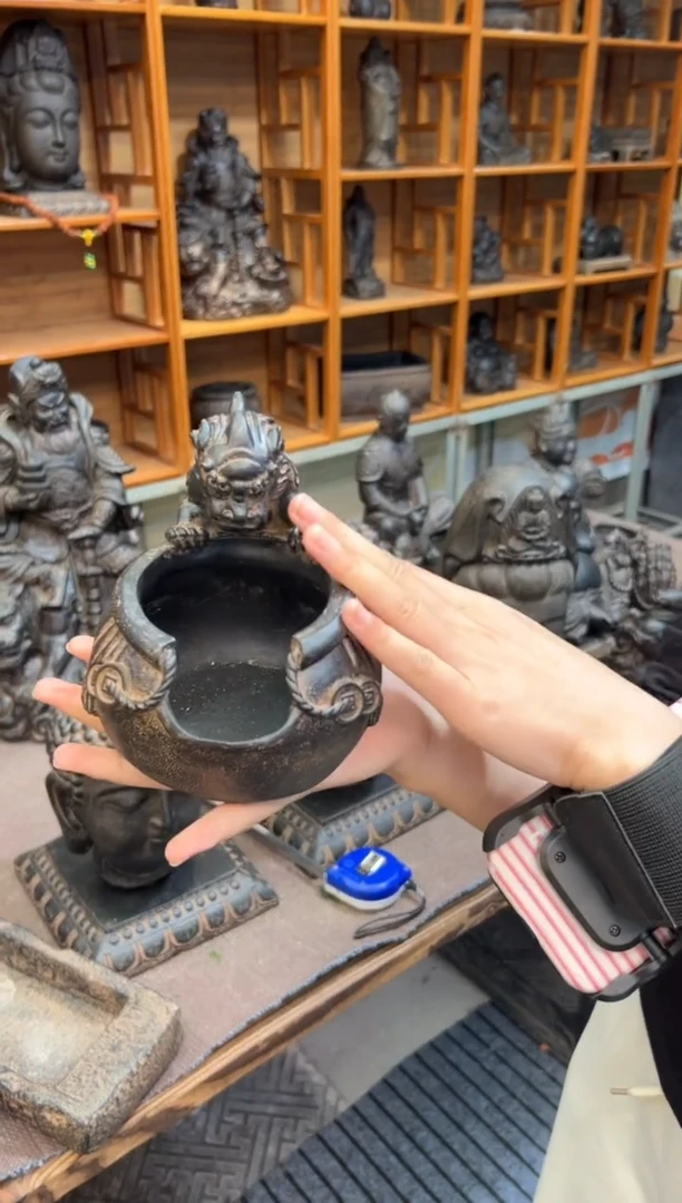 陶土【合成青石】代代富贵烟灰缸