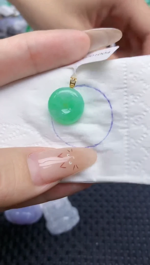 翡翠18K金镶嵌颈饰18   天然翡翠A货