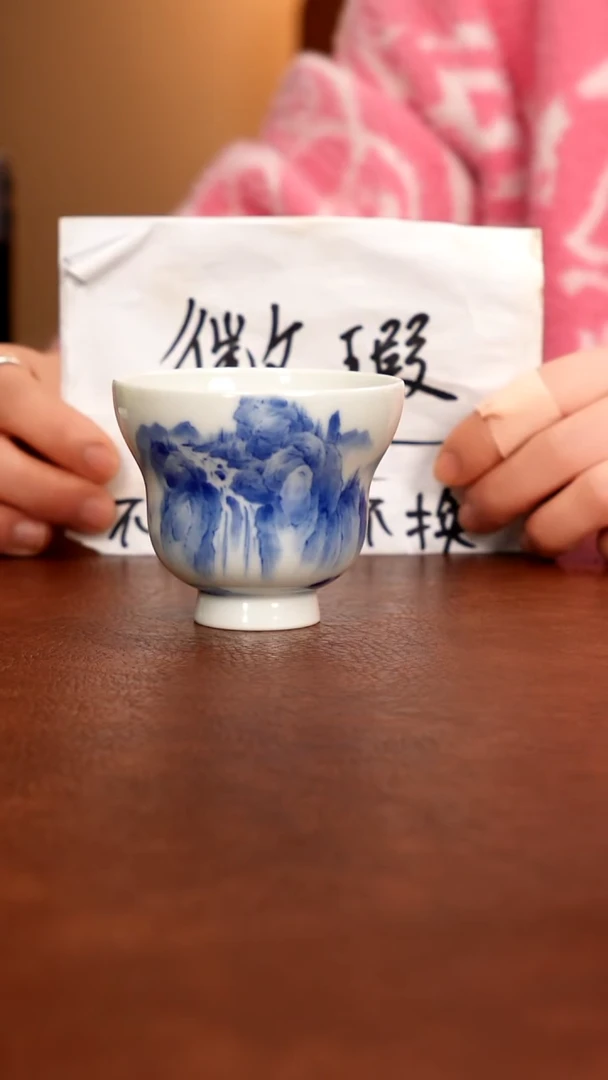 摆件陶景德镇瓷器，青花瓷手绘茶具~