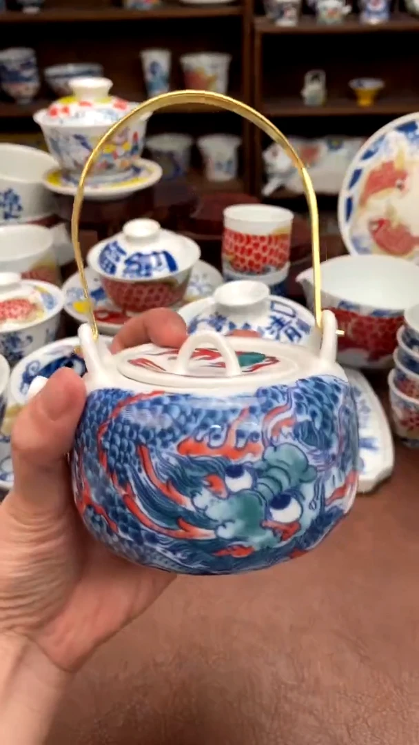 麒麟提梁壶景德镇昨明陶瓷