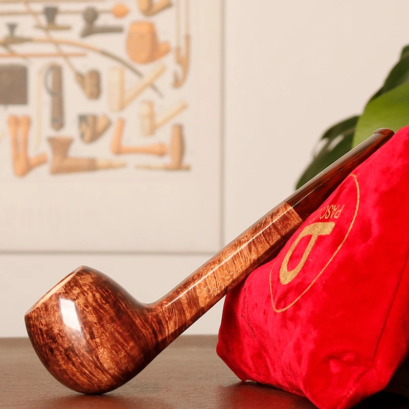 意大利Pascucci帕斯库奇 光面苹果大长腿直斗 P2 手工石楠木烟斗