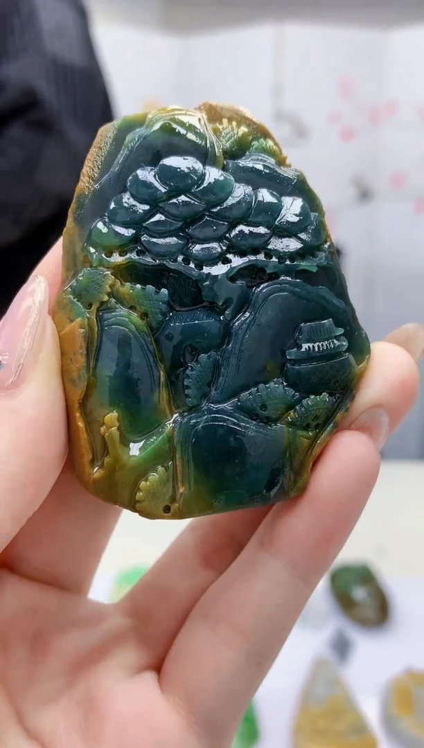 【闪购商品】定制翡翠未镶嵌5153jw-毛货挂件7