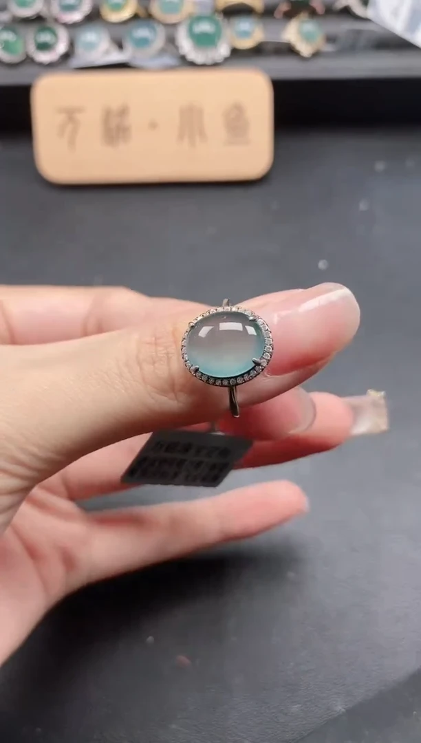 翡翠戒指银S925镶嵌51511