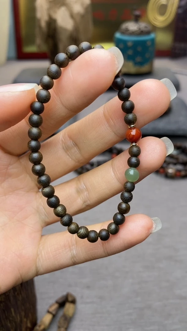 【闪购商品】沉香手串芽庄白棋楠04单圈＋配饰