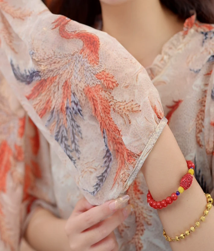 bk80219【出口原单】新中式国风设计感气质衬衫韩娟