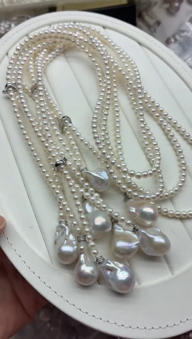 项链未镶嵌淡水珍珠多样性发其一，非无暇