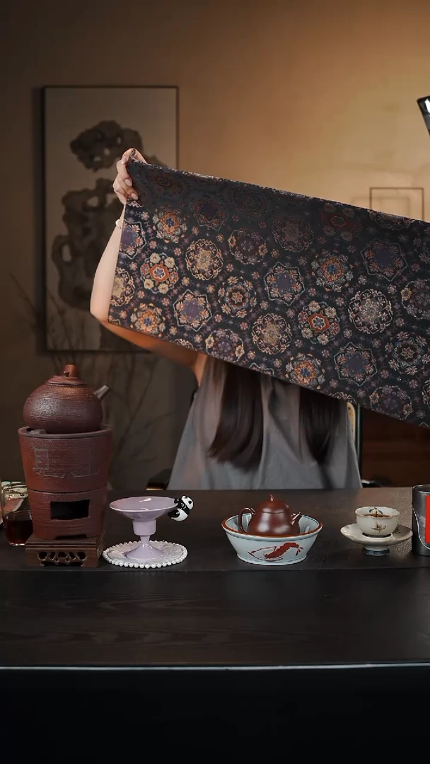 摆件（阿萌茶事）紫宝相-干泡茶席（大号）