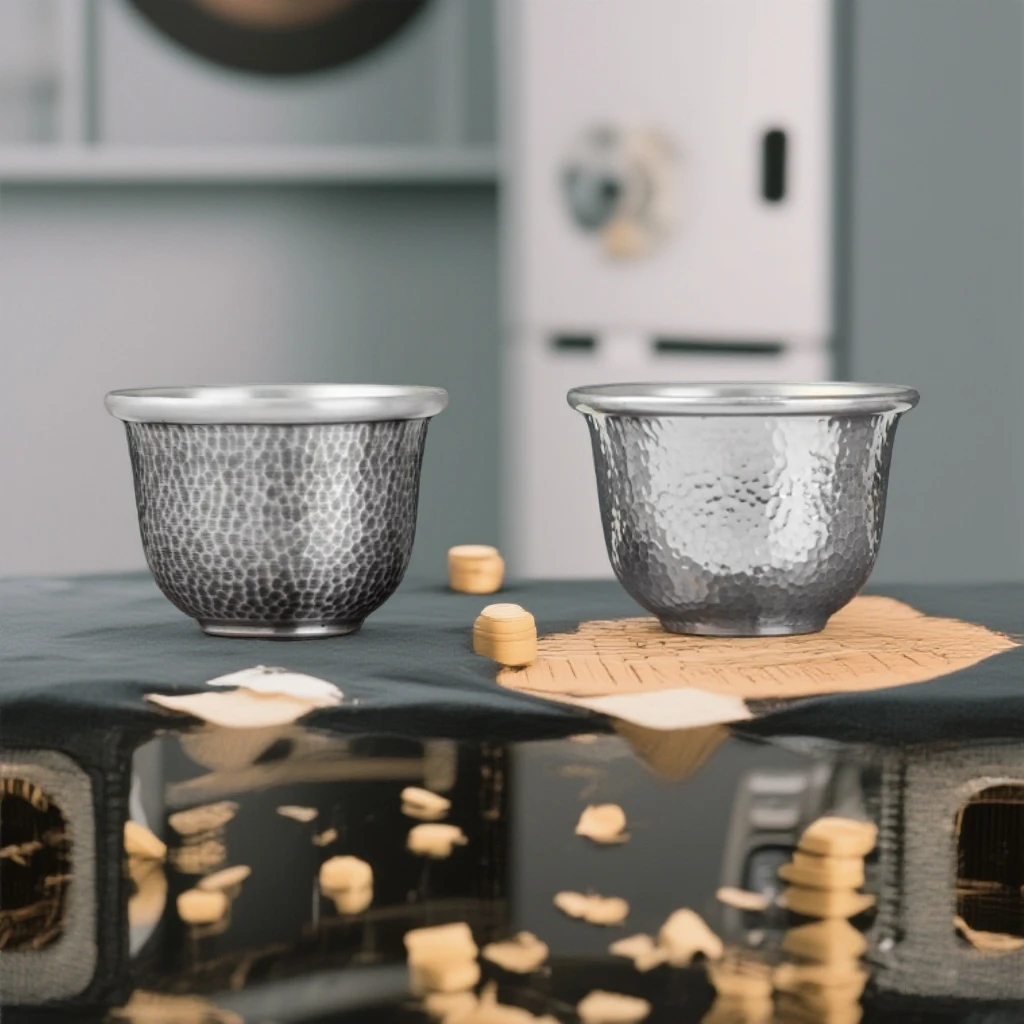 福恒金银礼 手工锤纹银茶杯999足银茶具防烫茶杯银杯子泡茶杯