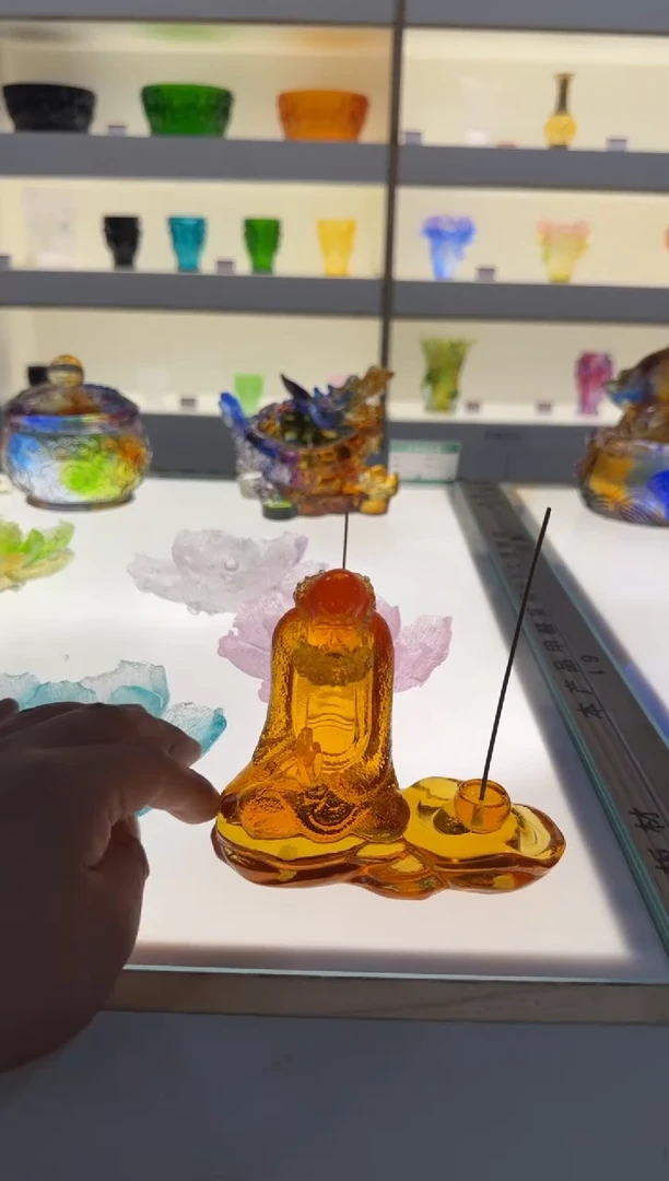 手工艺品琉璃达摩香插