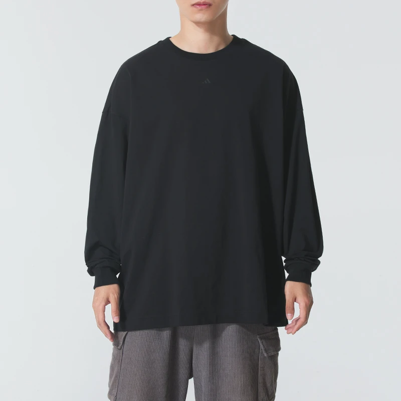 阿迪达斯男女装秋季新款情侣长袖T恤篮球运动服休闲套头衫JX5580