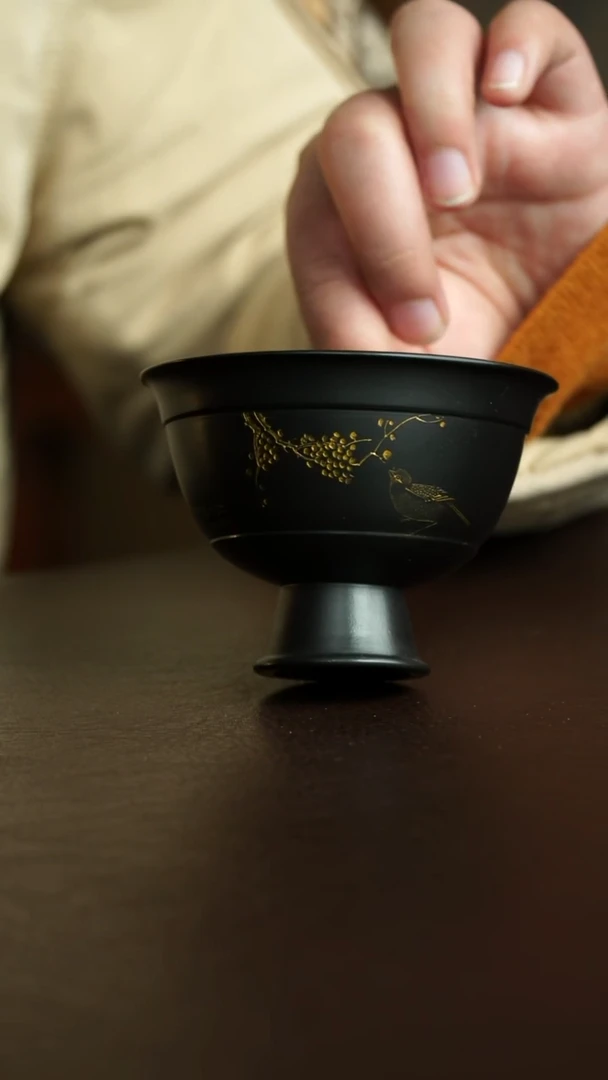 茶杯紫砂99号 朱泥捂灰手刻系列 宜兴紫砂原矿作品