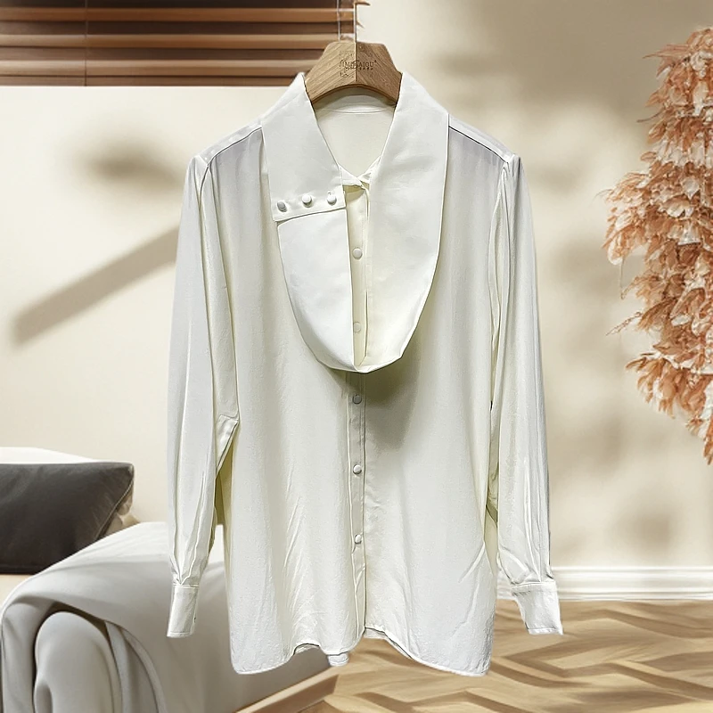 CJ058 林秀英 -C家  优雅净版长袖真丝衬衫 WB2464