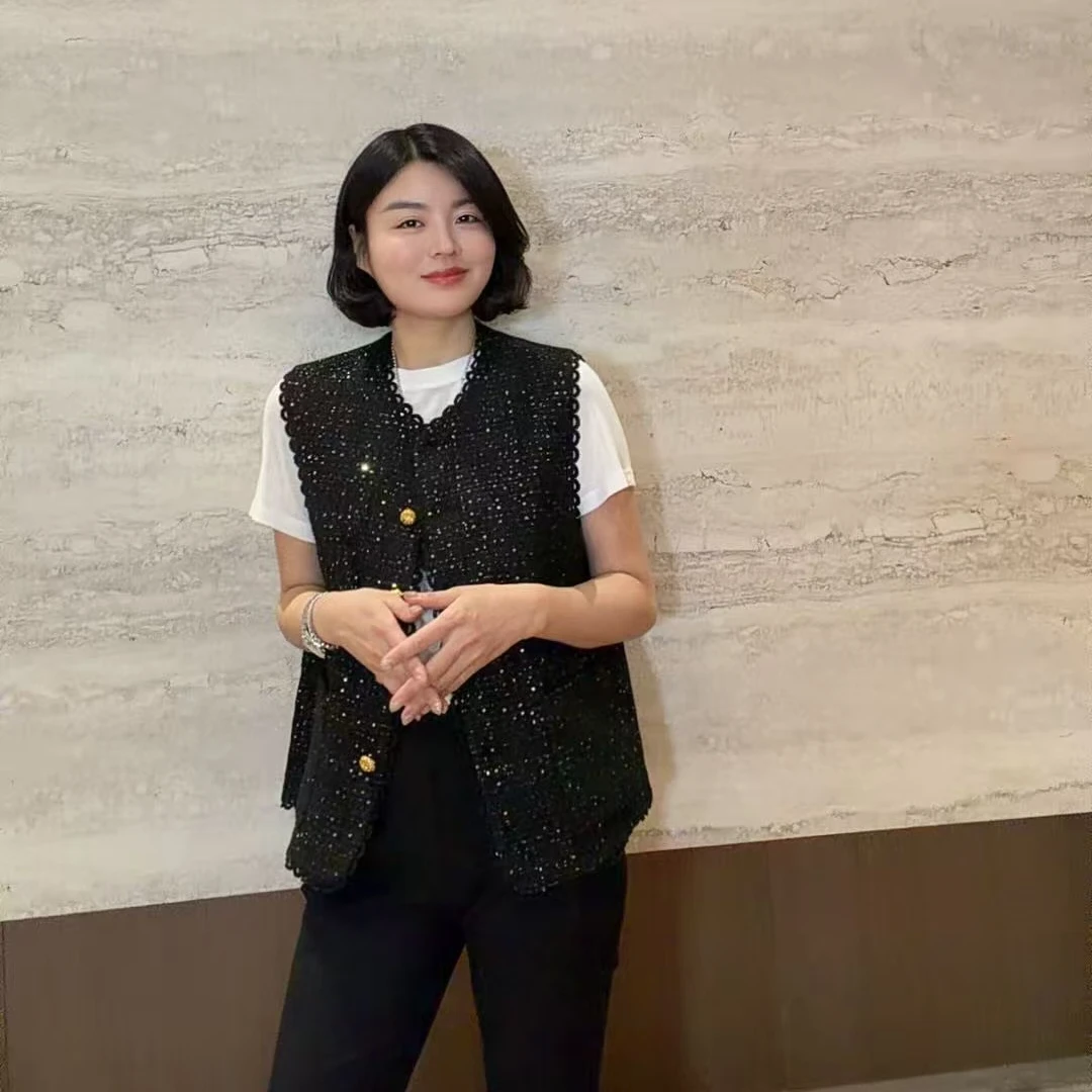 TANTAN 气质时尚轻奢秋季无袖马夹上衣3323