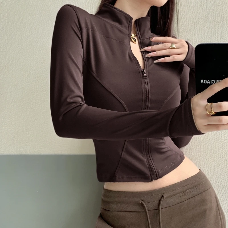 瑜伽服显瘦夏款健身衣女2025紧身薄款运动上衣晨跑步速干健身外套