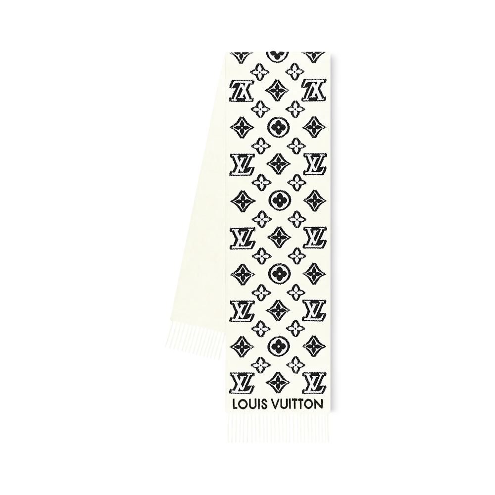 未使用 LouisVuitton/路易威登 新款3D白色围巾