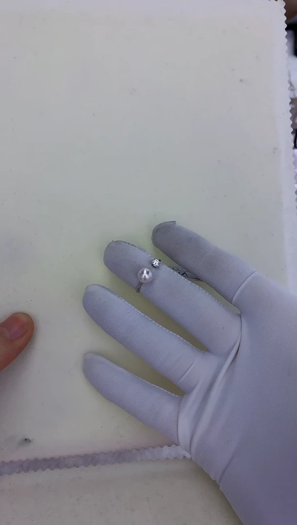 银S925镶嵌饰品海水珍珠设计款戒指