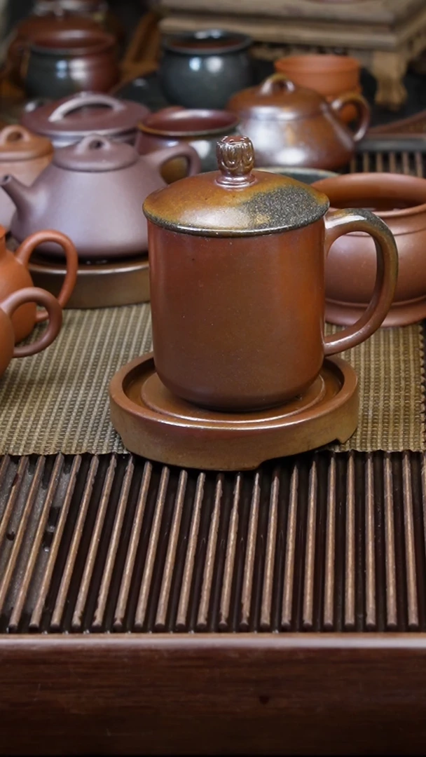 茶壶紫砂盖杯 柴烧