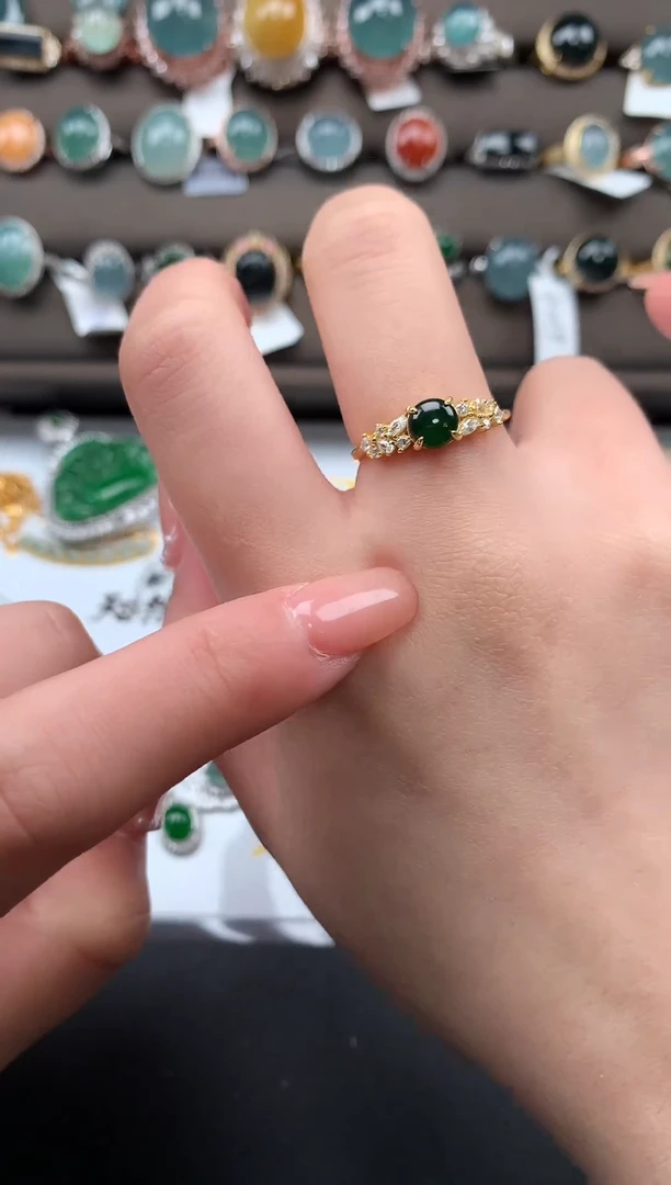 【闪购商品】翡翠戒指银S925镶嵌5211
