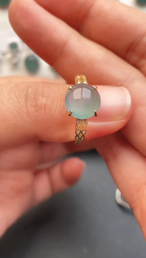 银S925镶嵌戒指翡翠1