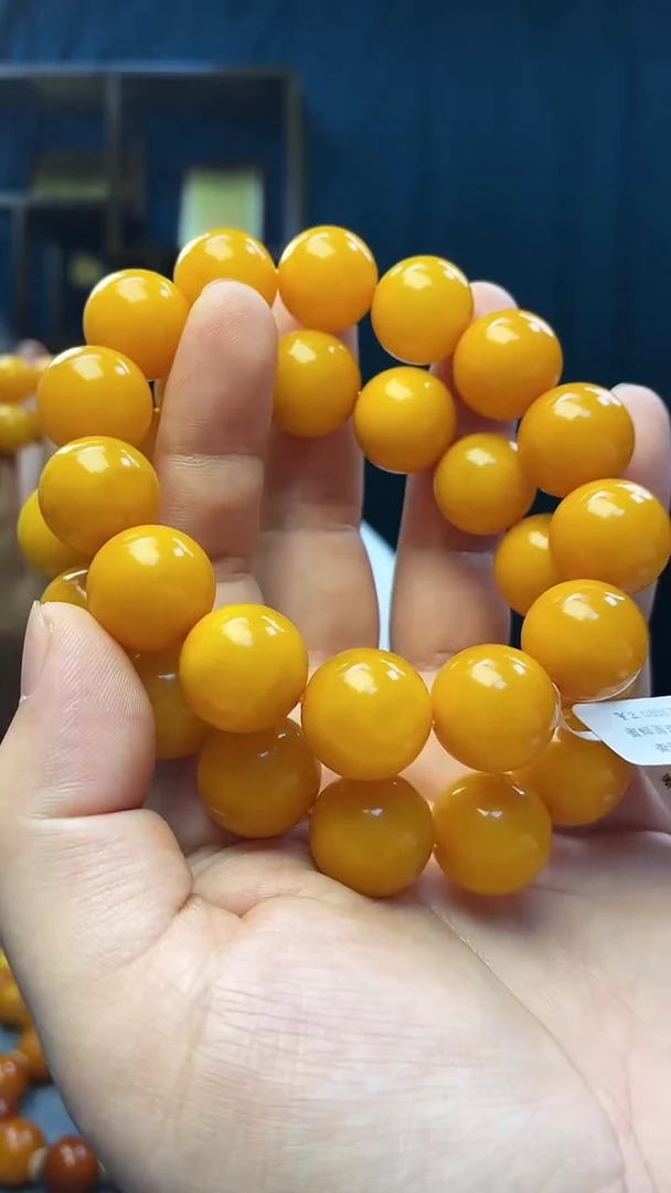 手串琥珀未镶嵌蜜蜡圆珠手串（多样性发其一）
