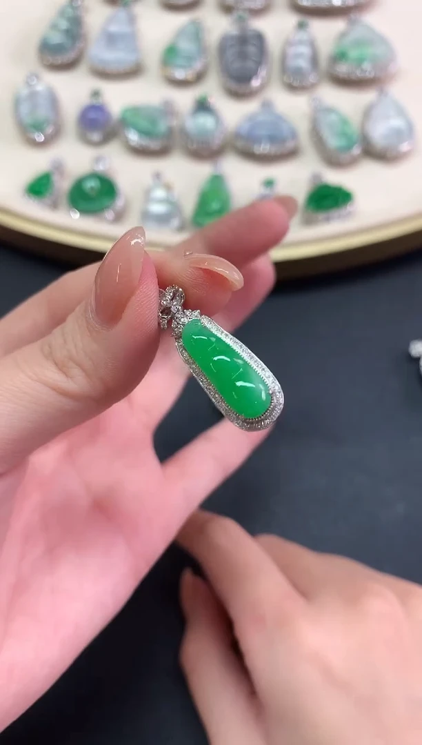 翡翠18K金镶嵌吊坠(不含链)吊坠A39|4980