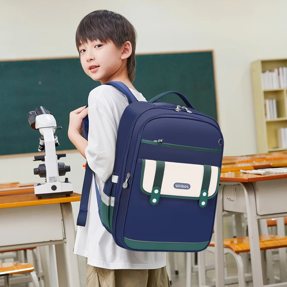 【阳光8点-宾比】3-6年级学生护腰减负护脊透气防水双肩书包#3721