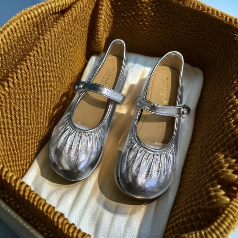 平底玛丽珍鞋系扣浅口单鞋乐福鞋圆头赫本风