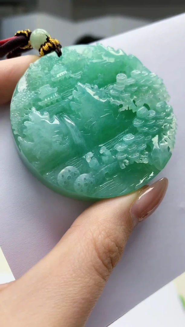 【闪购商品】定制翡翠未镶嵌4969jw-毛货挂件87