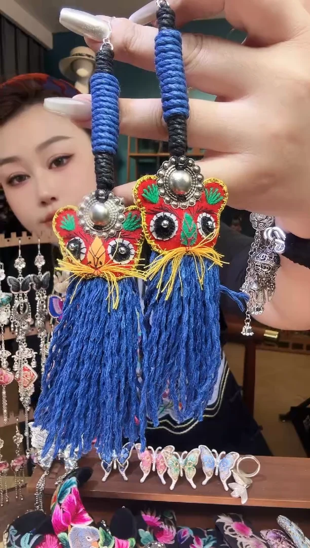 刺绣纯手工民族风刺绣耳环