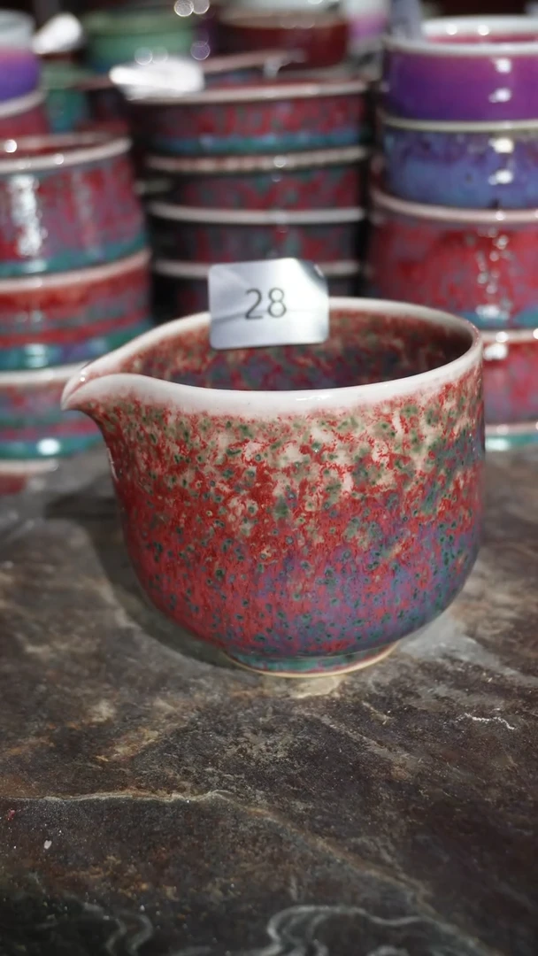 摆件陶精品窑变钧瓷茶器