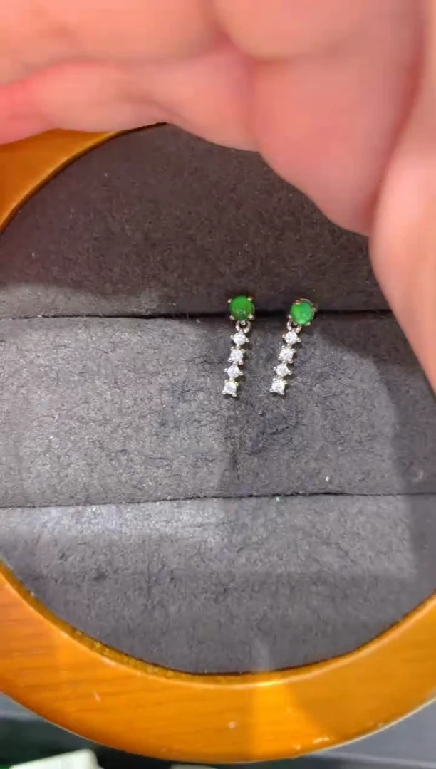 翡翠银S925镶嵌耳饰3一季