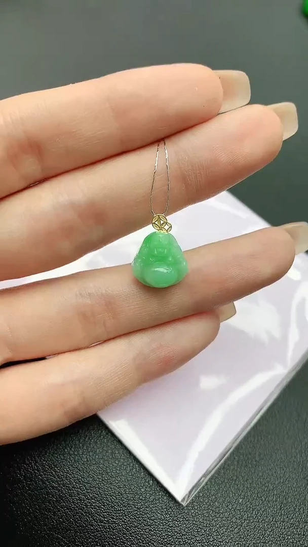 【闪购商品】翡翠颈饰18K金镶嵌赠礼盒证书 珍珍