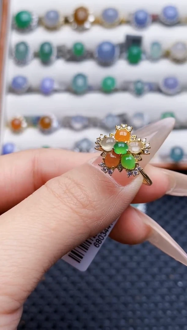 银S925镶嵌戒指翡翠1540