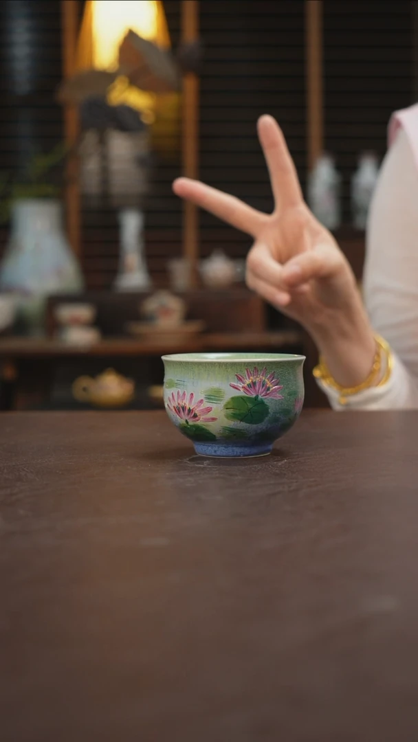 杯景德镇陶瓷杯碗柴烧多人