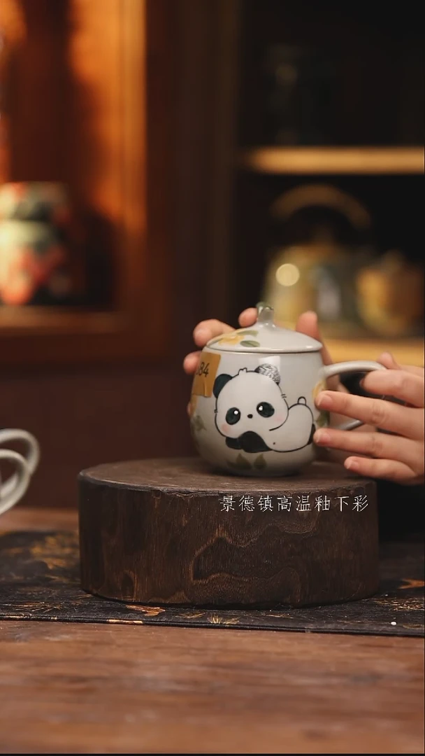 陶瓷景德镇高温釉下手绘陶瓷@L684@
