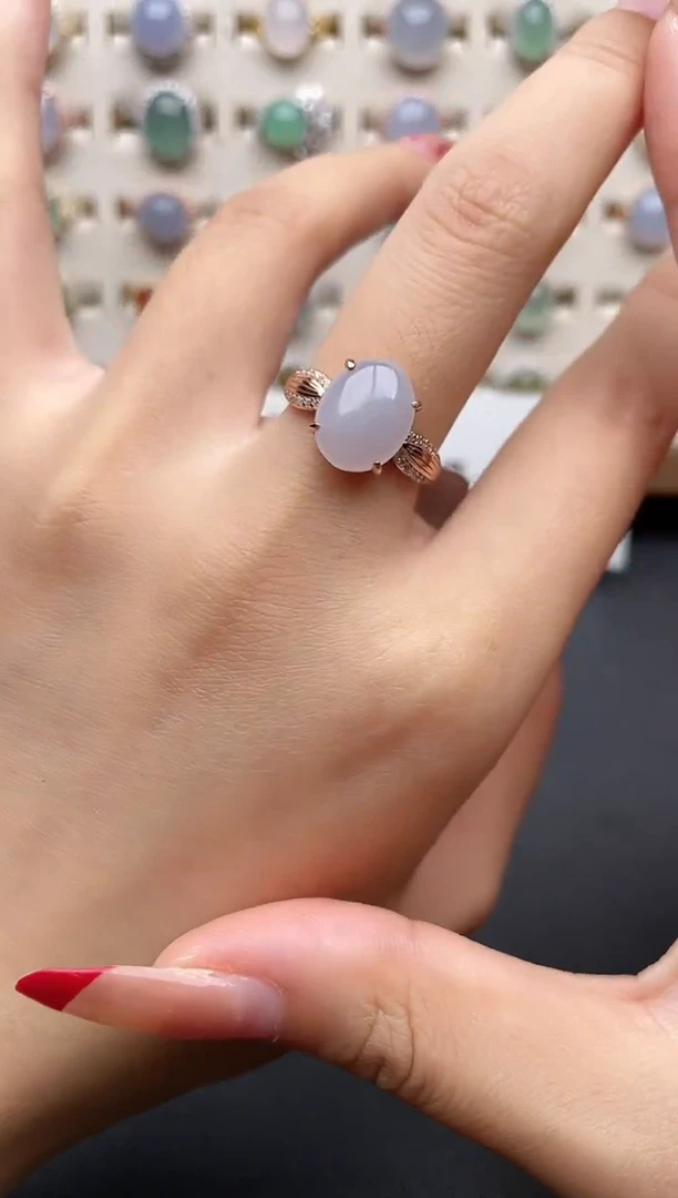 【闪购商品】翡翠戒指银S925镶嵌一物一证一礼盒