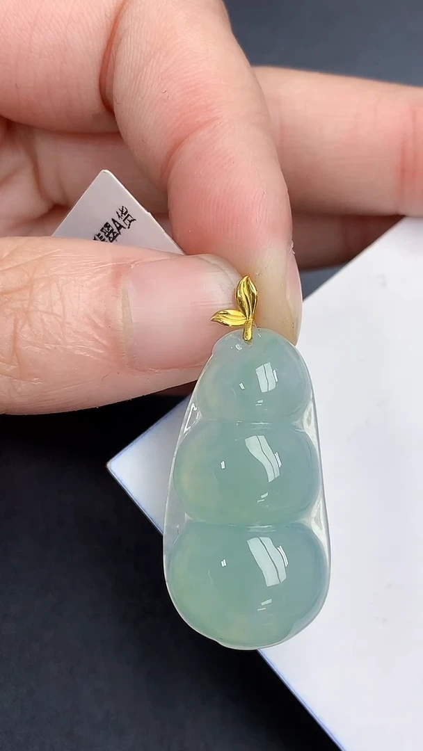 颈饰18K金镶嵌翡翠 天然缅甸A货百元以上9元证书费自理