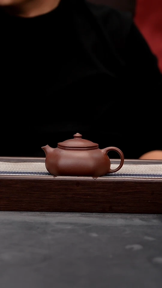 【闪购商品】紫砂茶壶老紫泥六方寒江