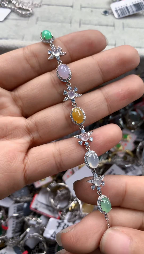 银S925镶嵌戒指翡翠444             10