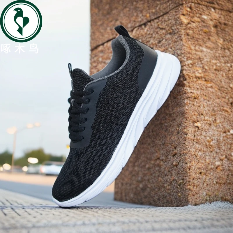 【正品】啄木鸟网面男女鞋新款透气防臭防滑耐磨软底男士运动鞋